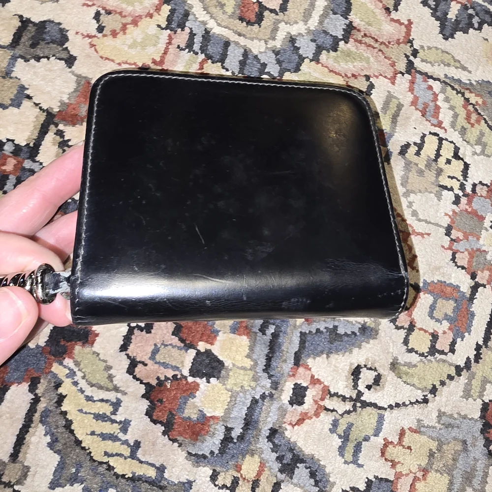 Loewe Black Leather Zip Around Wallet